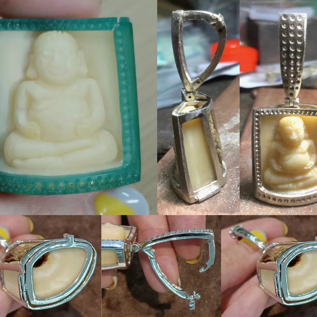 Stages of a custom casing and pendant project