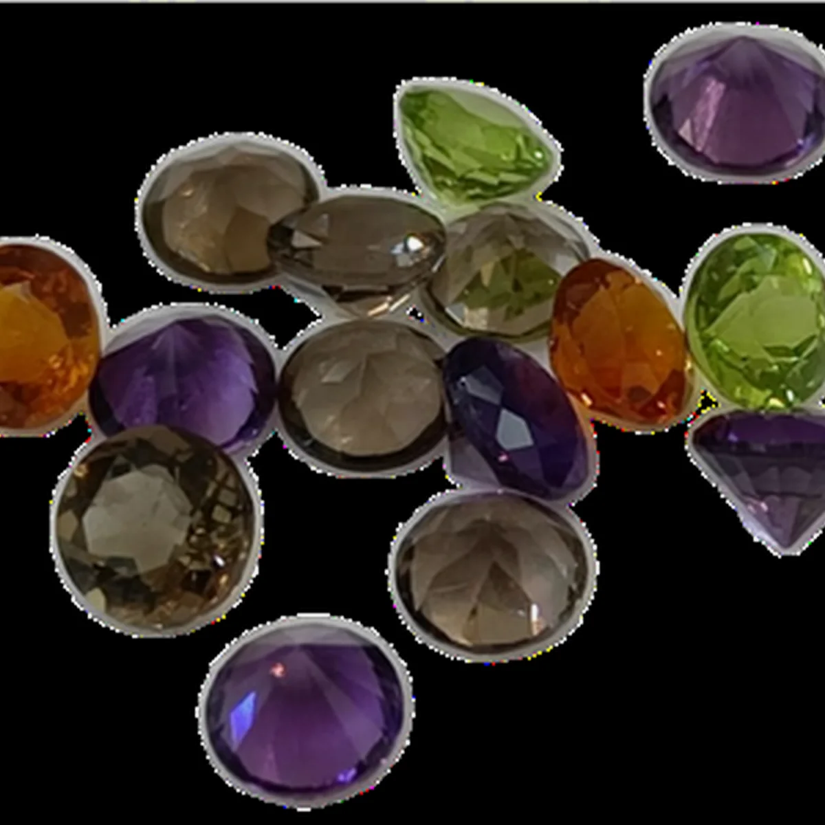 Selection of coloured gemstones