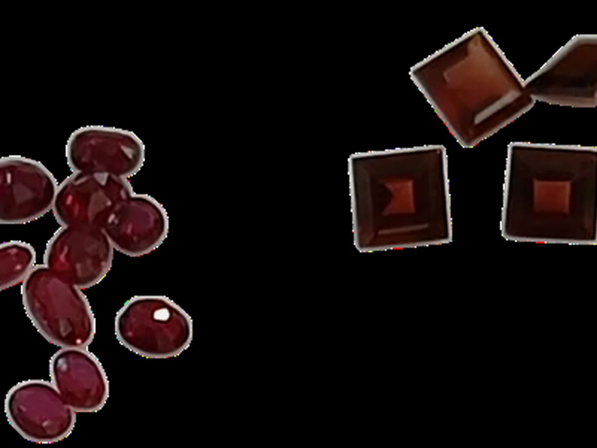 Selection of red and warm-toned gemstones